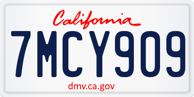 CA license plate 7MCY909