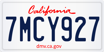 CA license plate 7MCY927