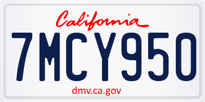 CA license plate 7MCY950
