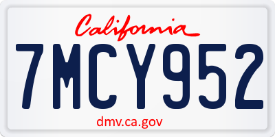CA license plate 7MCY952