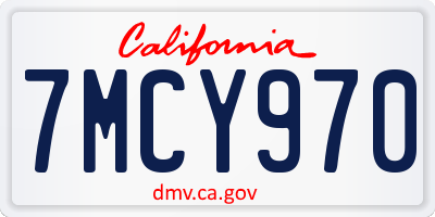 CA license plate 7MCY970