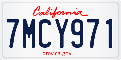 CA license plate 7MCY971