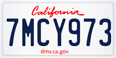CA license plate 7MCY973