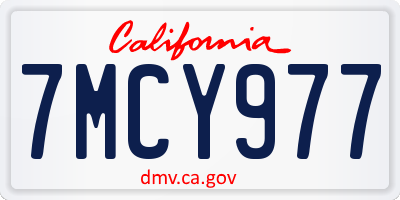 CA license plate 7MCY977