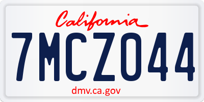 CA license plate 7MCZ044