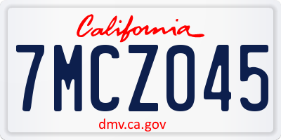 CA license plate 7MCZ045