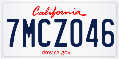 CA license plate 7MCZ046