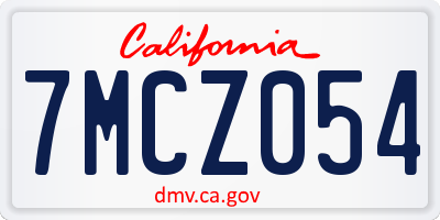 CA license plate 7MCZ054