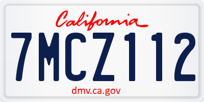 CA license plate 7MCZ112