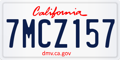CA license plate 7MCZ157