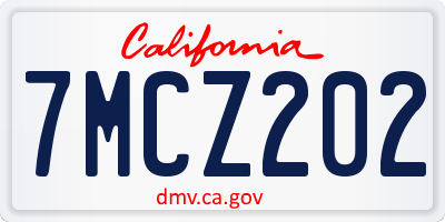 CA license plate 7MCZ202