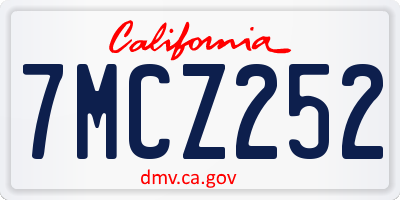 CA license plate 7MCZ252
