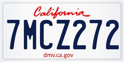 CA license plate 7MCZ272