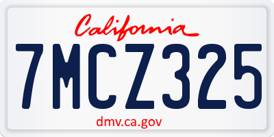CA license plate 7MCZ325