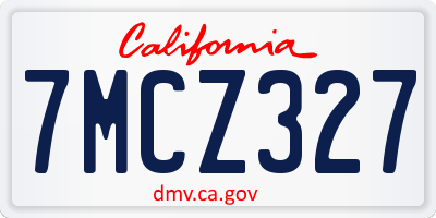 CA license plate 7MCZ327