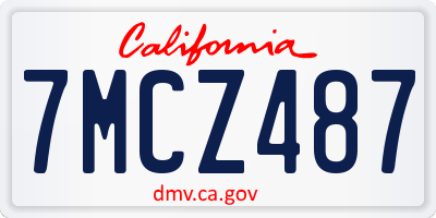 CA license plate 7MCZ487