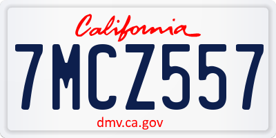 CA license plate 7MCZ557