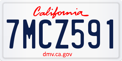 CA license plate 7MCZ591