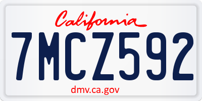 CA license plate 7MCZ592