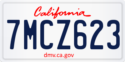 CA license plate 7MCZ623