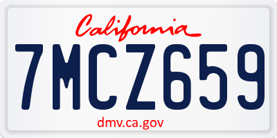CA license plate 7MCZ659