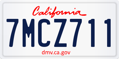 CA license plate 7MCZ711