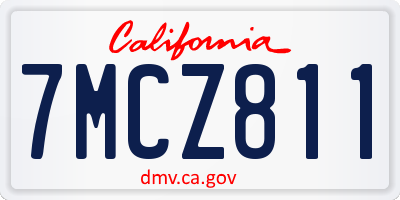 CA license plate 7MCZ811