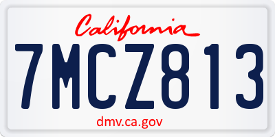 CA license plate 7MCZ813