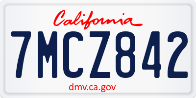 CA license plate 7MCZ842