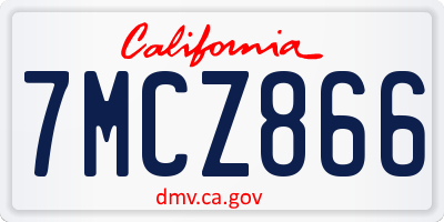 CA license plate 7MCZ866