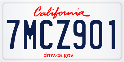 CA license plate 7MCZ901