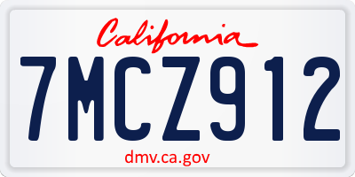 CA license plate 7MCZ912