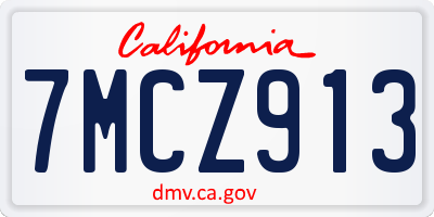 CA license plate 7MCZ913