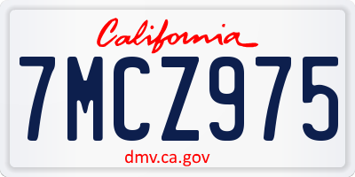 CA license plate 7MCZ975