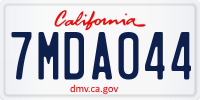 CA license plate 7MDA044