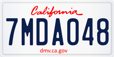 CA license plate 7MDA048