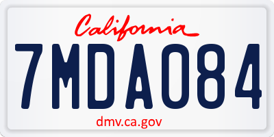 CA license plate 7MDA084