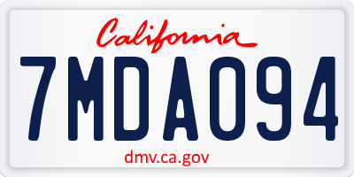 CA license plate 7MDA094