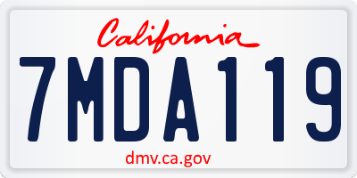 CA license plate 7MDA119