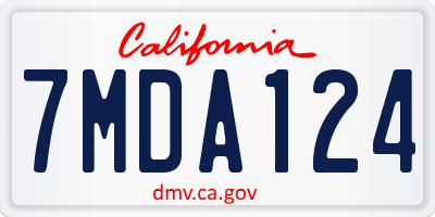 CA license plate 7MDA124