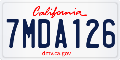 CA license plate 7MDA126