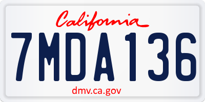 CA license plate 7MDA136