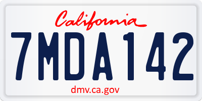 CA license plate 7MDA142