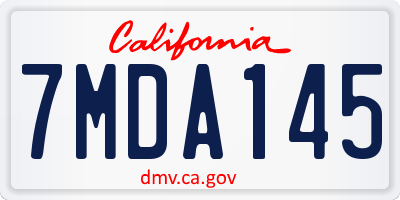 CA license plate 7MDA145
