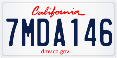 CA license plate 7MDA146