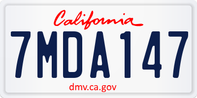 CA license plate 7MDA147