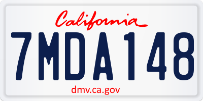 CA license plate 7MDA148