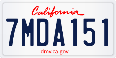 CA license plate 7MDA151