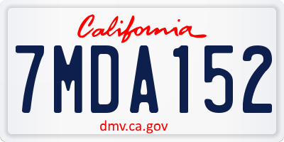 CA license plate 7MDA152