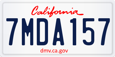 CA license plate 7MDA157